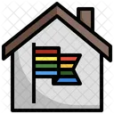 Haus Regenbogenfahne Hakchen Symbol