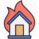 Haus Brennt Flamme Feuer Icon