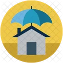 Zuhause Und Regenschirm Symbol