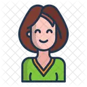 Hausfrau Frau Anstellen Symbol