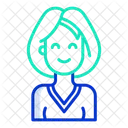 Hausfrau Frau Anstellen Symbol
