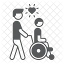 Betreuer Freiwilligenarbeit Behinderte Symbol