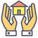 Hausratversicherung Hausliche Pflege Hand Symbol