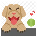 Lustiger Hund Golden Retriever Spielender Hund Schwimmender Hund Glucklicher Hund Symbol