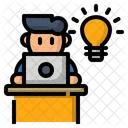 Work From Home Icon Labtop Desk Icon