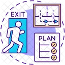 Plan Evacuation Exit Icon