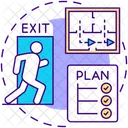 Plan Evacuation Exit Icon