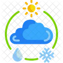 Haw Weather Rain Clouds And Sun Icon