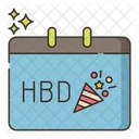 Hbd Happy Birthday Party Icon