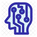 Head Circuit Robotic Icon