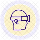 Head Mounted Line Icon Icon