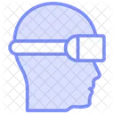 Head Mounted Duotone Line Icon Icon