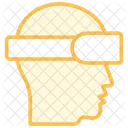 Head Mounted Duotone Line Icon Icon