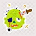 Head Stab Zombie Head Creepy Zombie Icon