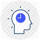Head With Clock Time Management Efficiency Icon
