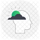 Head With Cloud And Sun  Icon