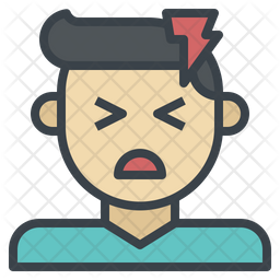 Headache Icon - Download in Colored Outline Style