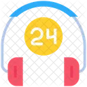 Headphone 24 Hours Service Icon