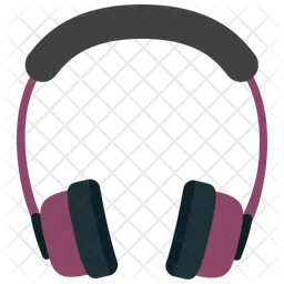 Headphone Grey And Purple  Icon