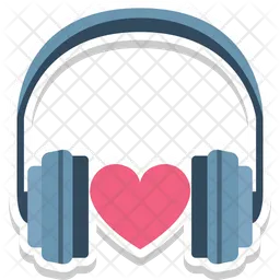 Headphone with heart  Icon