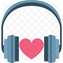 Headphone with heart  Icon