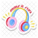 Music Equipment Headphones Headphones Sticker Icon