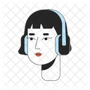 Headphones korean young adult woman  アイコン