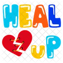 Stitched Heart Heal Up Love Heal Icon