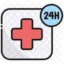 Health 24 Hours 24 Hours Service Icon