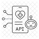 ヘルスケア API、医療統合、ヘルステック アイコン
