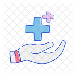 Healthcare cross and helping hand  Icon