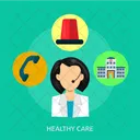 Healthy Care Nurse Icon