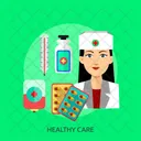 Healthy Care Nurse Icon