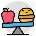 Healthy Diet Balanced Diet Apple Vs Burger Icon