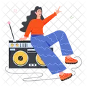 Listening Radio Listening Broadcast Hearing Radio アイコン