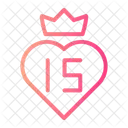 Heart Quinceanera Birthday And Party Icon