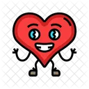 Heart Character Happy Icon