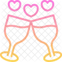 Heart Champagne Cheers Icon