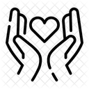 Heart Hand Donation Icon