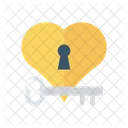 Heart Key Lock Icon