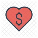 Dollar Heart Favorite Icon