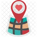 Heart Map Pin Favorite Location Icon