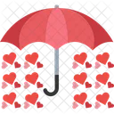 Heart Rain Umbrella Icon