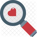 Heart Magnifier Dating Concept Icon