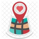 Heart Map Pin Favorite Location Icon