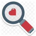 Heart Magnifier Dating Concept Icon