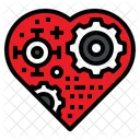 Heart Gear Metal Icon