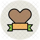Heart Ribbon Bookmark Icon