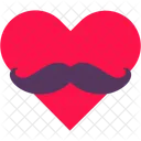 Heart Moustache Mustache Icon