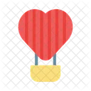 Heart Balloon Parachute Icon